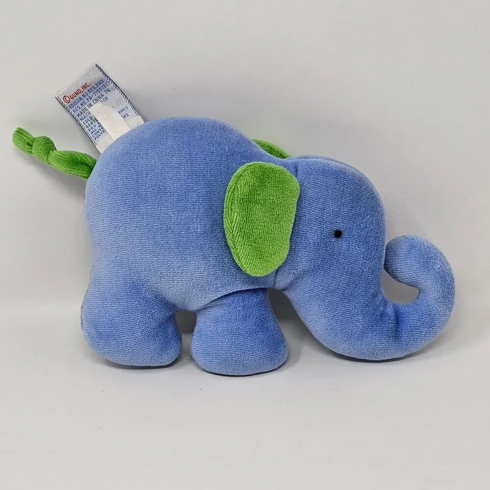 Baby Toy Bundle Gund Elephant Twirly Curly Plush Manhattan Infant Wrist Rattle